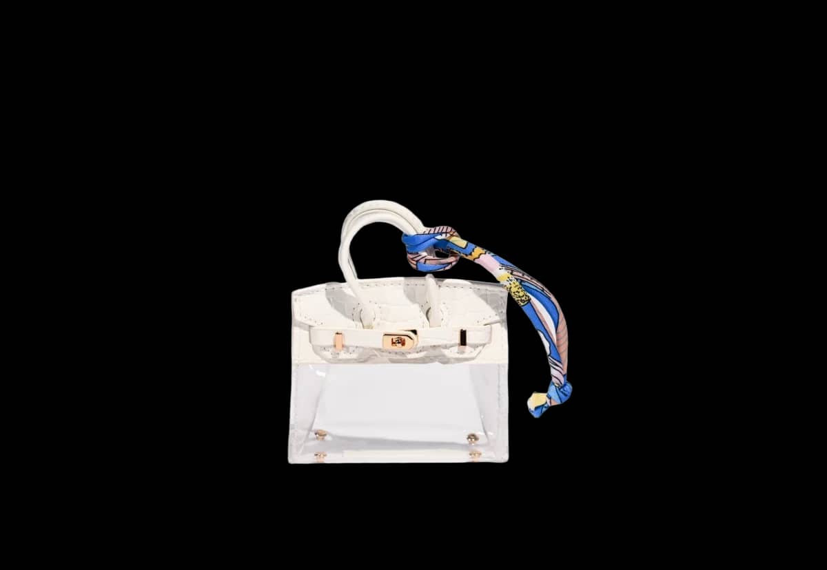 Stylish mini bag charm WHITE