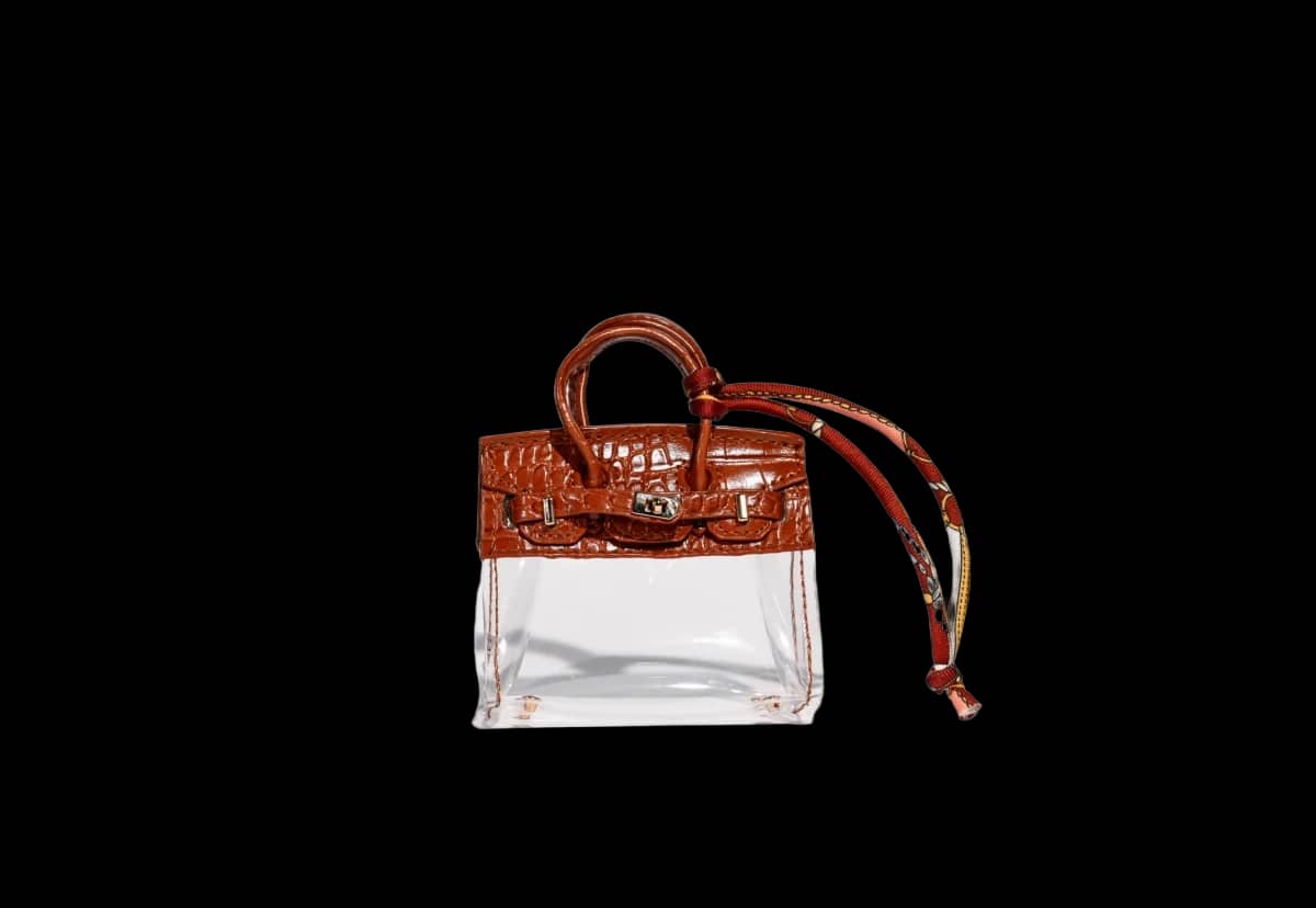 Stylish mini bag charm BROWN