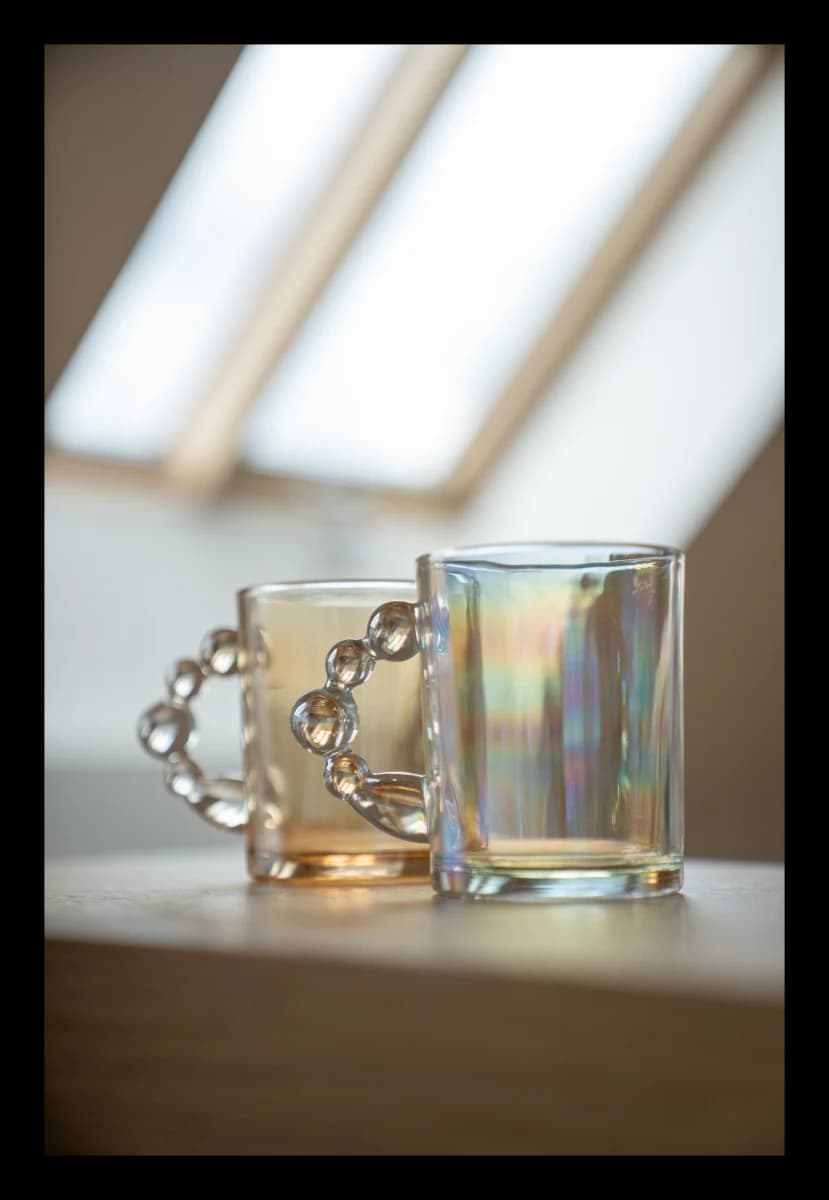 Glass mug, amber
